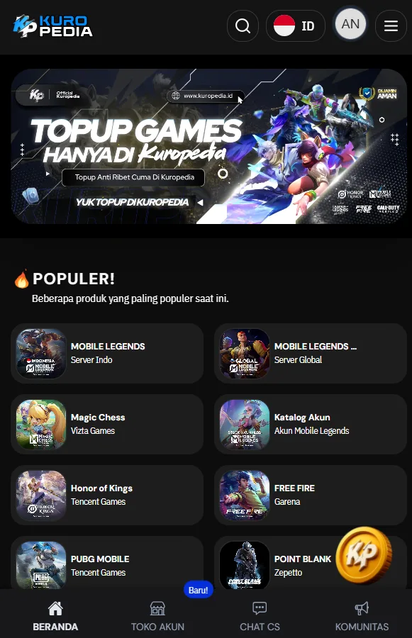 Contoh Tampilan Website Top Up Paket Lengkap